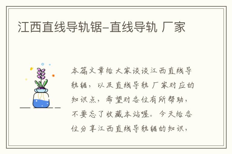 江西直线导轨锯-直线导轨 厂家