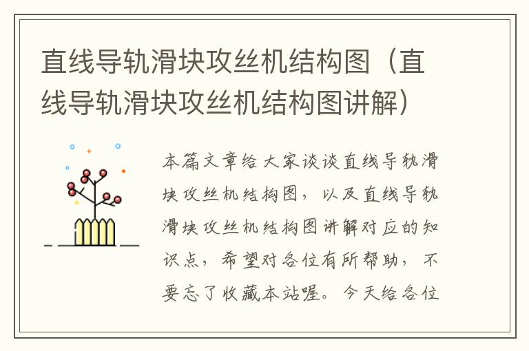 直线导轨滑块攻丝机结构图(直线导轨滑块攻丝机结构图讲解)
