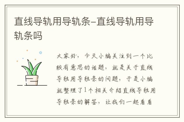 直线导轨用导轨条-直线导轨用导轨条吗