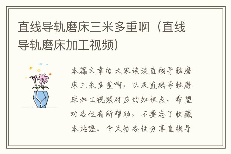直线导轨磨床三米多重啊(直线导轨磨床加工视频)