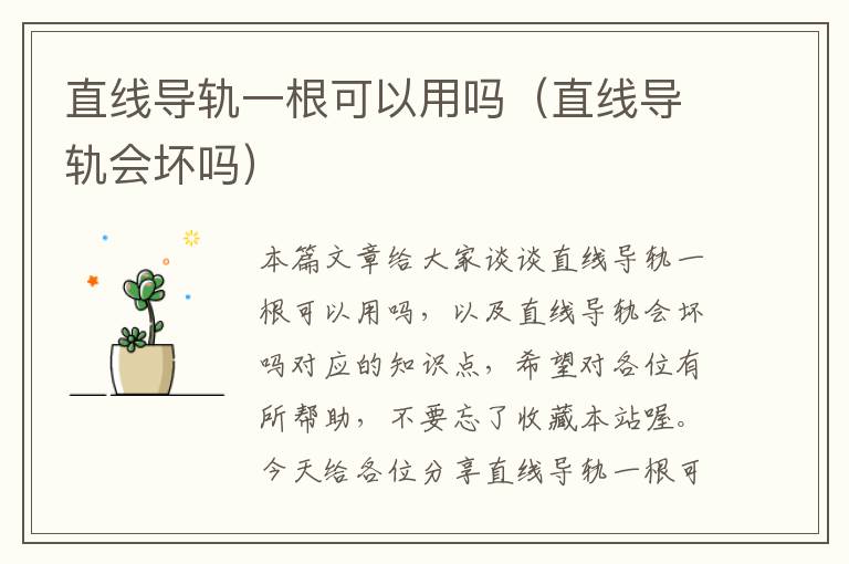 直线导轨一根可以用吗(直线导轨会坏吗)