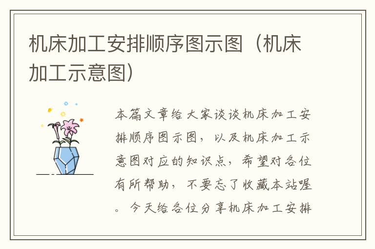 机床加工安排顺序图示图(机床加工示意图)