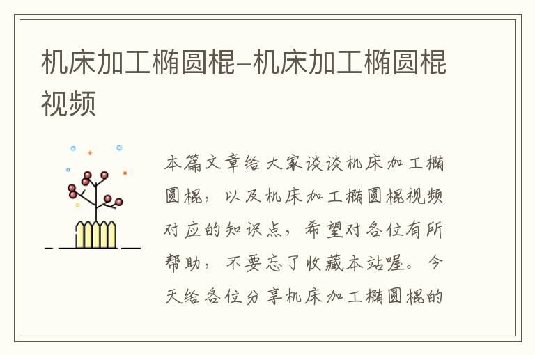 机床加工椭圆棍-机床加工椭圆棍视频