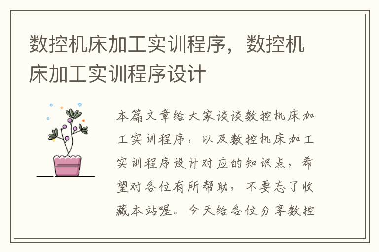 数控机床加工实训程序,数控机床加工实训程序设计