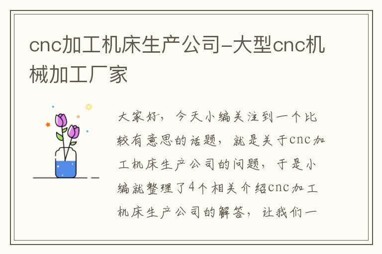 cnc加工机床生产公司-大型cnc机械加工厂家