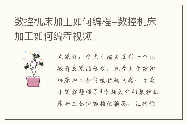 数控机床加工如何编程-数控机床加工如何编程视频