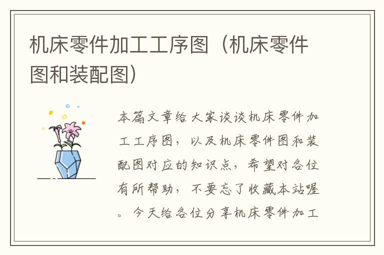 机床零件加工工序图(机床零件图和装配图)