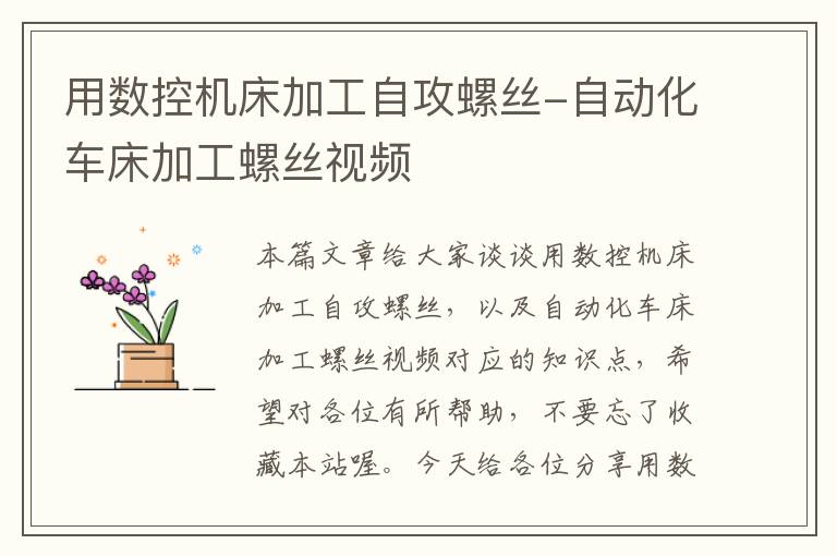 用数控机床加工自攻螺丝-自动化车床加工螺丝视频