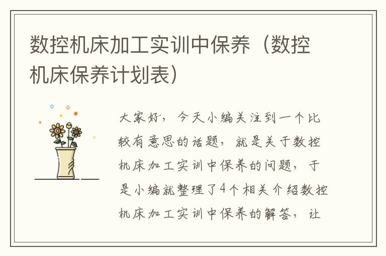 数控机床加工实训中保养(数控机床保养计划表)