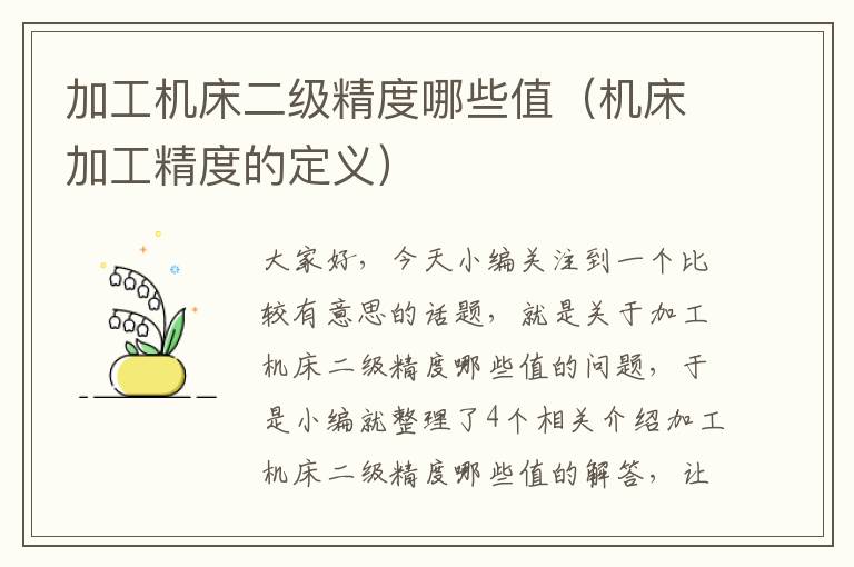 加工机床二级精度哪些值(机床加工精度的定义)