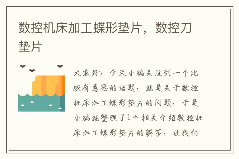 数控机床加工蝶形垫片,数控刀垫片