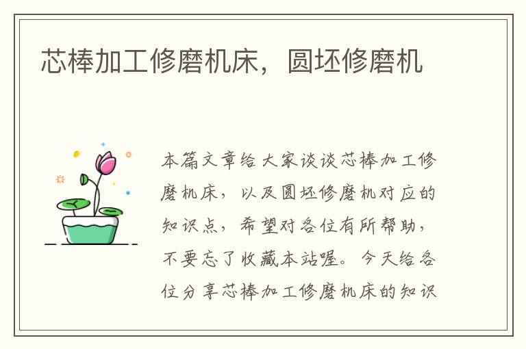 芯棒加工修磨机床,圆坯修磨机