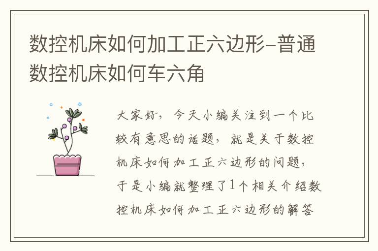 数控机床如何加工正六边形-普通数控机床如何车六角