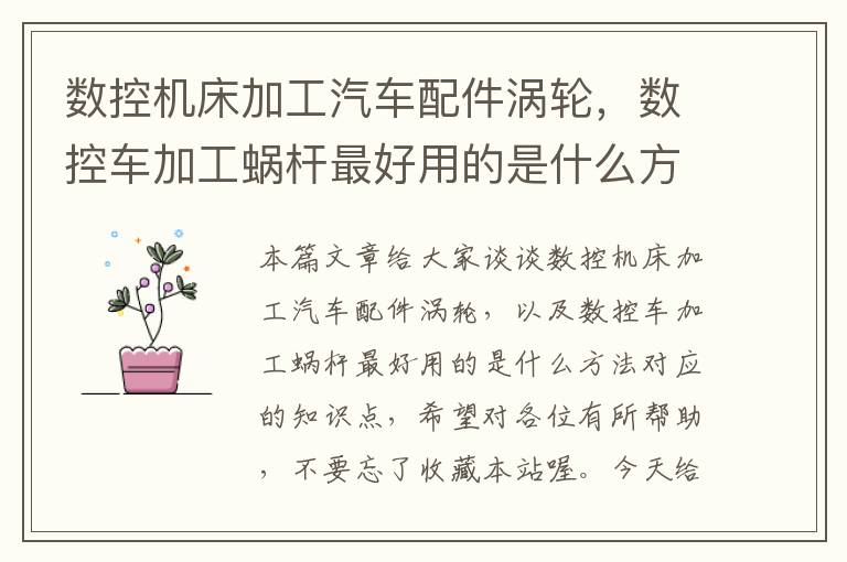 数控机床加工汽车配件涡轮,数控车加工蜗杆最好用的是什么方法
