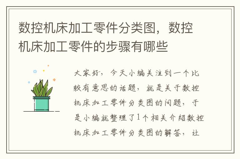 数控机床加工零件分类图,数控机床加工零件的步骤有哪些