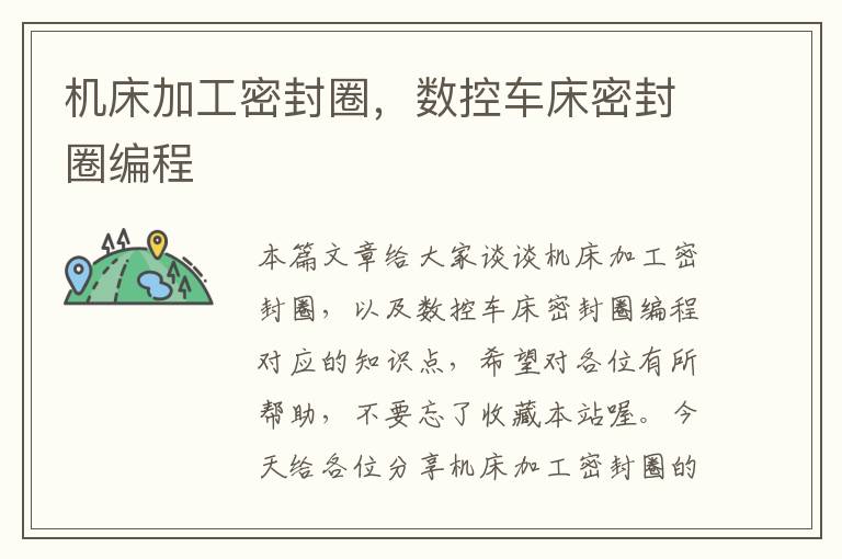 机床加工密封圈,数控车床密封圈编程