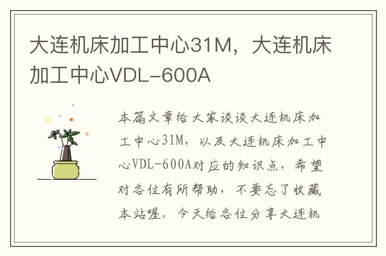 大连机床加工中心31M,大连机床加工中心VDL-600A