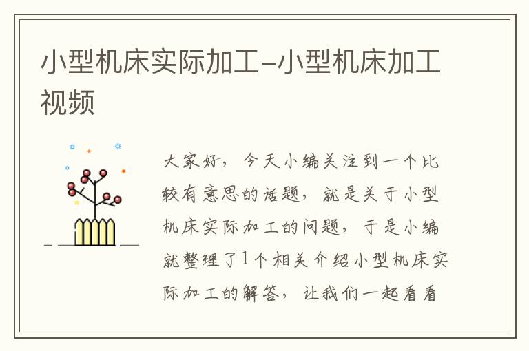 小型机床实际加工-小型机床加工视频
