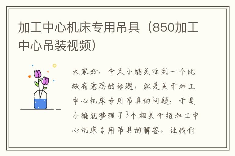 加工中心机床专用吊具(850加工中心吊装视频)