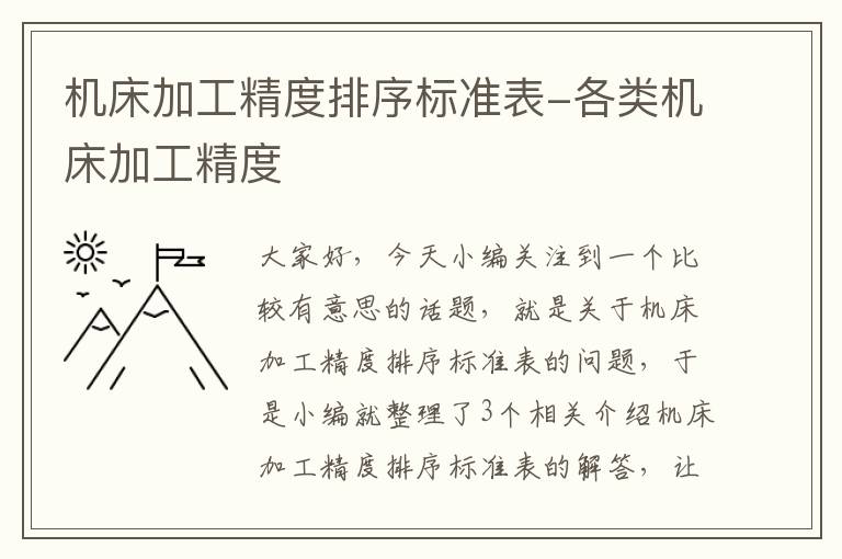 机床加工精度排序标准表-各类机床加工精度