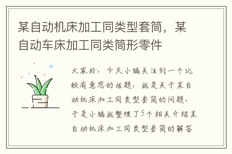 某自动机床加工同类型套筒,某自动车床加工同类筒形零件