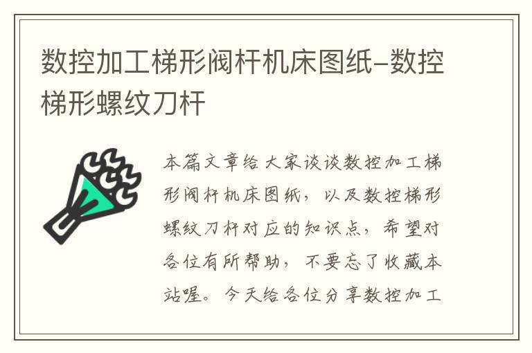 数控加工梯形阀杆机床图纸-数控梯形螺纹刀杆