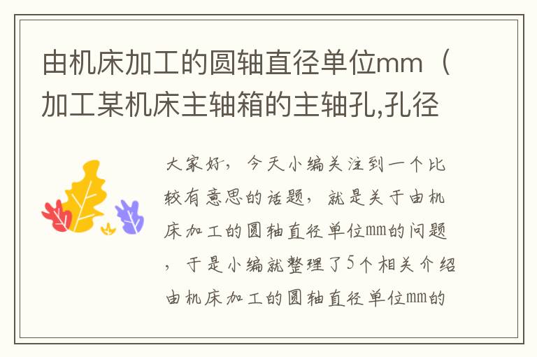 由机床加工的圆轴直径单位mm(加工某机床主轴箱的主轴孔,孔径要求是100)