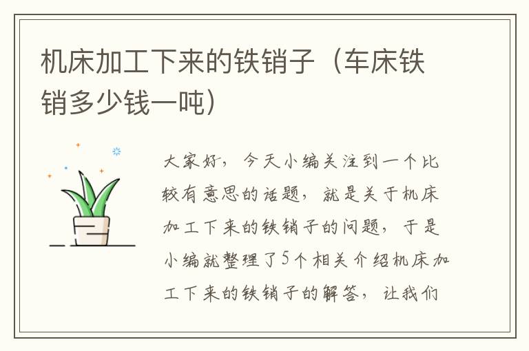 机床加工下来的铁销子(车床铁销多少钱一吨)