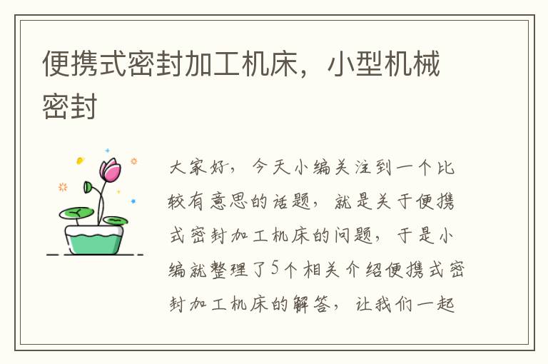 便携式密封加工机床,小型机械密封
