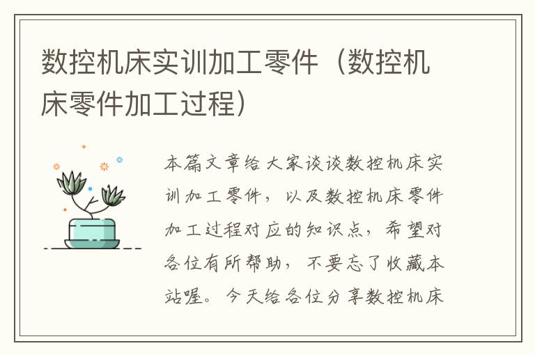 数控机床实训加工零件(数控机床零件加工过程)