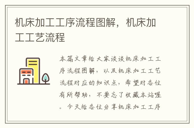 机床加工工序流程图解,机床加工工艺流程
