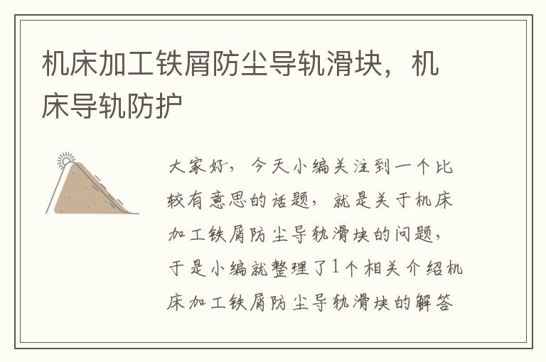 机床加工铁屑防尘导轨滑块,机床导轨防护