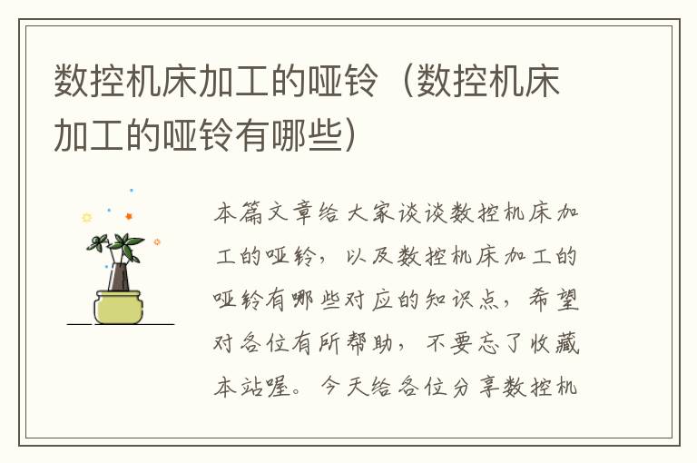 数控机床加工的哑铃(数控机床加工的哑铃有哪些)