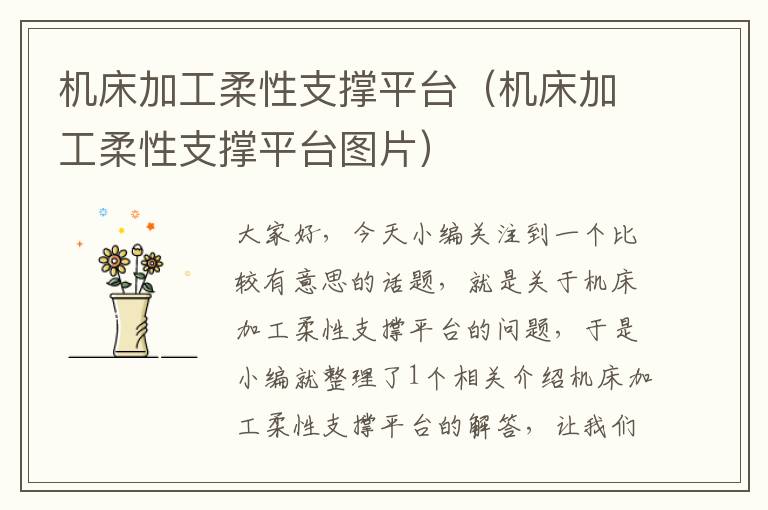 机床加工柔性支撑平台(机床加工柔性支撑平台图片)