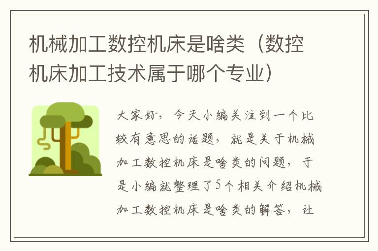 机械加工数控机床是啥类(数控机床加工技术属于哪个专业)