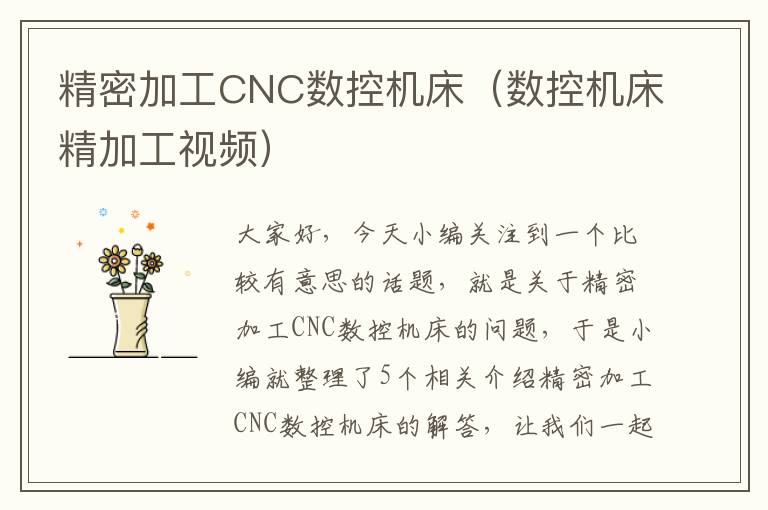精密加工CNC数控机床(数控机床精加工视频)