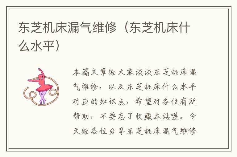 东芝机床漏气维修(东芝机床什么水平)