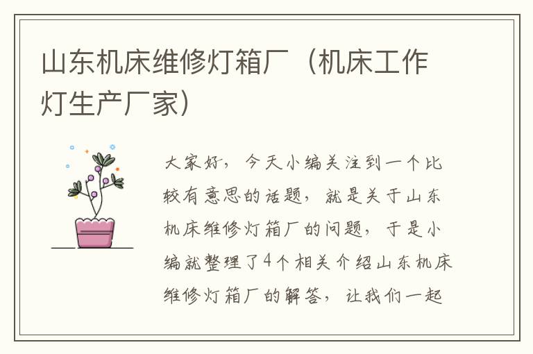 山东机床维修灯箱厂(机床工作灯生产厂家)