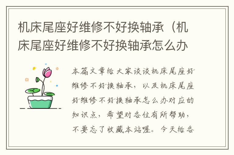 机床尾座好维修不好换轴承(机床尾座好维修不好换轴承怎么办)