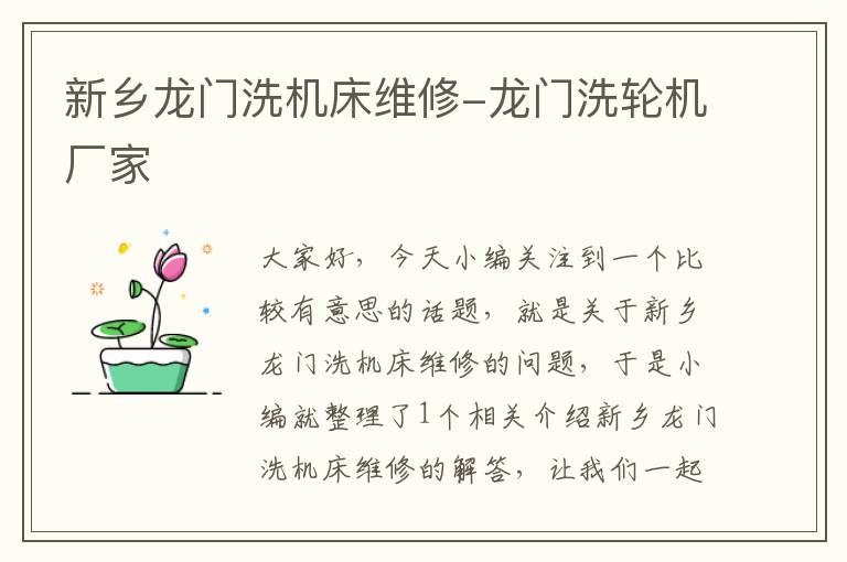 新乡龙门洗机床维修-龙门洗轮机厂家
