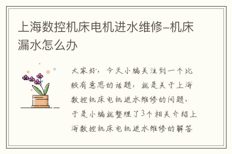 上海数控机床电机进水维修-机床漏水怎么办