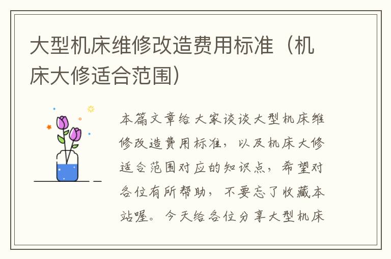 大型机床维修改造费用标准(机床大修适合范围)