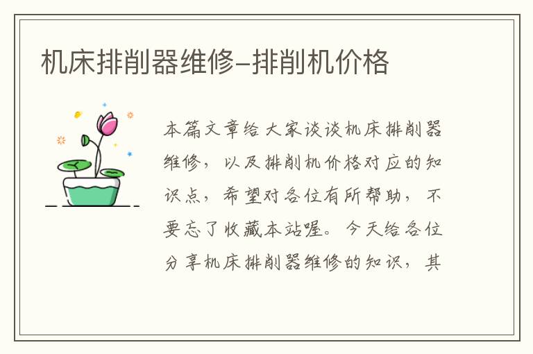 机床排削器维修-排削机价格