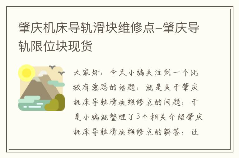 肇庆机床导轨滑块维修点-肇庆导轨限位块现货