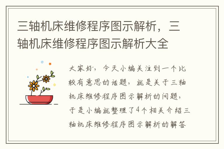三轴机床维修程序图示解析,三轴机床维修程序图示解析大全